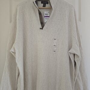 Tasso Elba Cream Zip Up Sweater